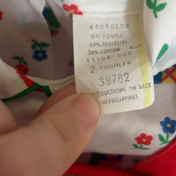 Girls Farm Appliqué Dress Set | Size 2T | Red Corduroy | Great Condition - Picture 3 of 3